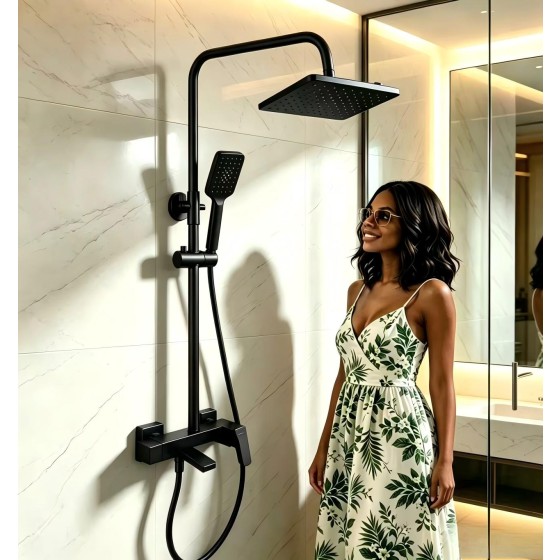 20272C-NGN black shower set  stock